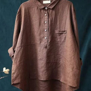 Blusa Mencía · De lino con estampado de verano