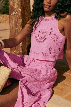 Conjunto Telma · Rosa de encaje