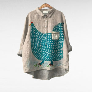 Blusa Marcela · Lino colorido y elegante