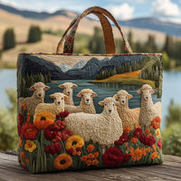 Bolso artesanal - Ovejas en el Lago