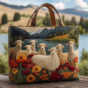 Bolso artesanal - Ovejas en el Lago