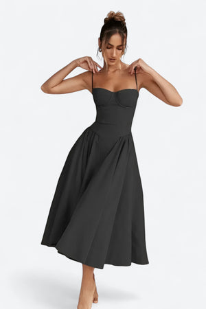 Sigrid | Vestido bustier sem mangas comprimento midi