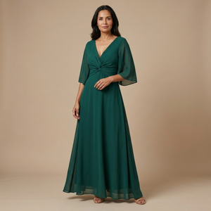 Vestido Tarsila · De chiffon con escote en V