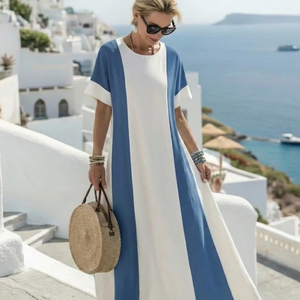 Vestido Oliva · Maxi bicolor