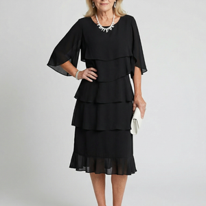 Vestido Clementina · Midi de volantes escalonados