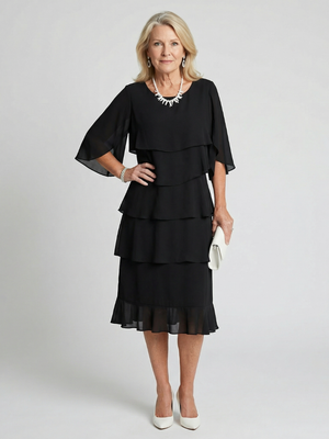 Vestido Clementina · Midi de volantes escalonados
