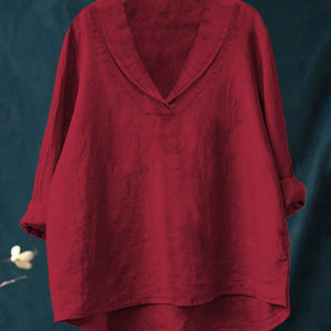 Blusa Herminia · De lino con estampado de verano