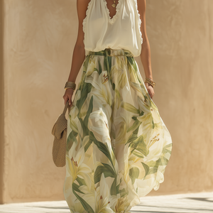 Conjunto Anita · Fluido estampado lirio