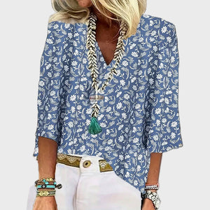 Blusa Clotilde · Brillo da aristocracia