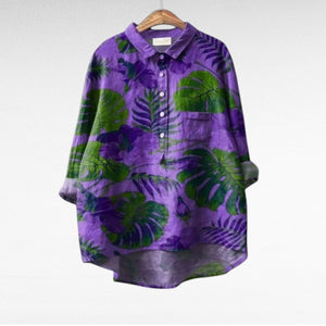 Blusa Jacinta · Lino ligero de aire mediterráneo