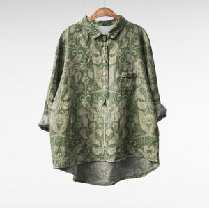 Blusa Justina · Lino ligero de aire mediterráneo