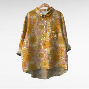 Blusa Justina · Lino ligero de aire mediterráneo