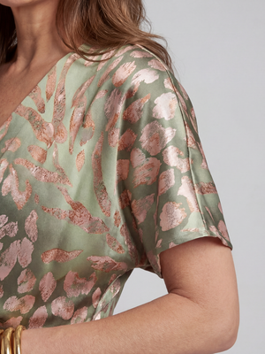 Vestido Feliciana · Midi de cuello en V con nudo
