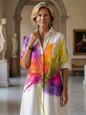 Vestido Marciana · De jardín pintado
