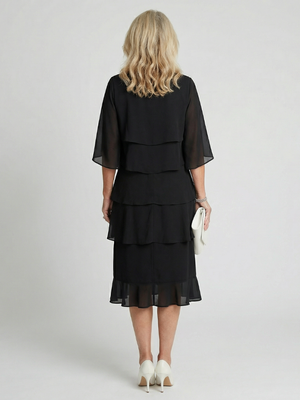 Vestido Clementina · Midi de volantes escalonados