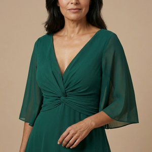 Vestido Tarsila · De chiffon con escote en V