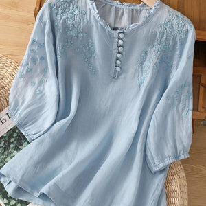 Blusa Mirta · De algodón y lino