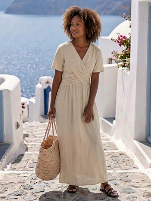 Vestido Selene · Midi cruzado