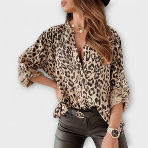 Blusa Erica · Moderna estampado de leopardo