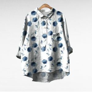 Blusa Lorena · Lino colorido y elegante