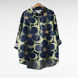 Blusa Lorena · Lino colorido y elegante
