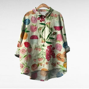 Blusa Lorena · Lino colorido y elegante