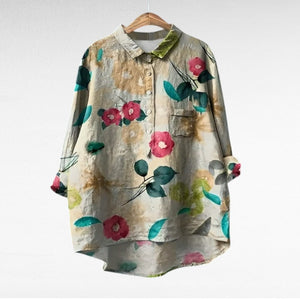 Blusa Lorena · Lino colorido y elegante