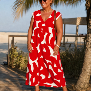 Vestido Leocadia · Midi de estampado artístico