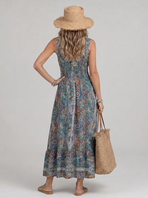 Vestido Gertrudis · Midi de estampado paisley