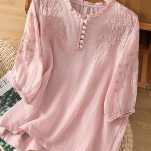 Blusa Mirta · De algodón y lino