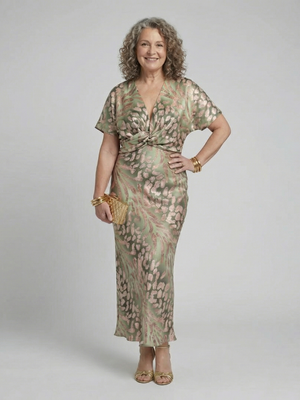 Vestido Feliciana · Midi de cuello en V con nudo