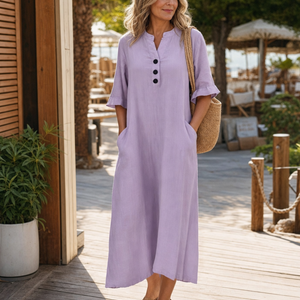Vestido Begoña · Midi con botones y manga francesa