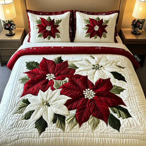 Colcha Acolchada 3 Piezas — Estrellas de Navidad