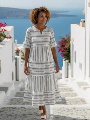Vestido Clarisa · Midi de rayas