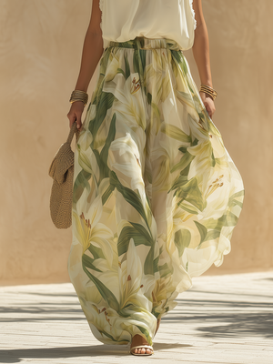 Conjunto Anita · Fluido estampado lirio