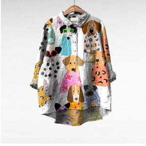 Blusa Maite · De lino con estampado de verano