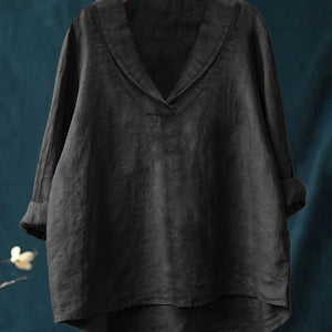 Blusa Herminia · De lino con estampado de verano