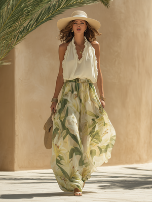 Conjunto Anita · Fluido estampado lirio