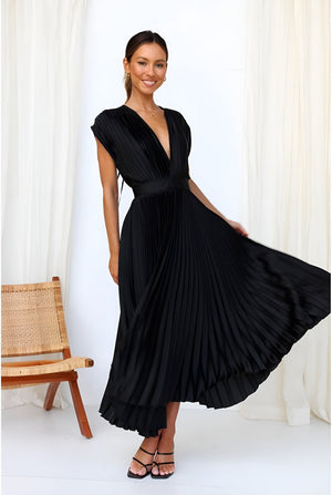 Selina | Vestido sem mangas com pregas e fecho éclair