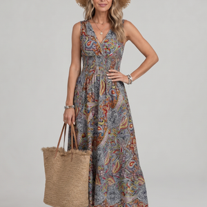 Vestido Gertrudis · Midi de estampado paisley
