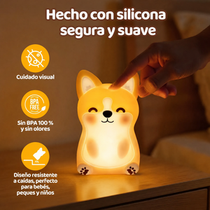 Lámpara Squishy de Silicona — Cookie, Corgi