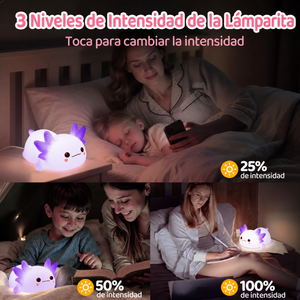 Lámpara Squishy de Silicona — Violeta, Axolote