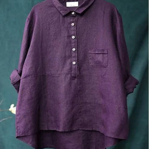 Blusa Mencía · De lino con estampado de verano