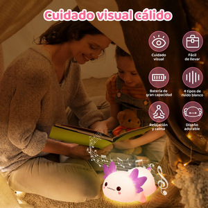 Lámpara Squishy de Silicona — Lila, Axolote