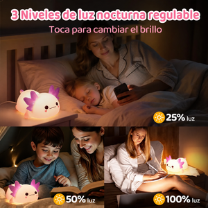 Lámpara Squishy de Silicona — Lila, Axolote