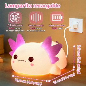 Lámpara Squishy de Silicona — Lila, Axolote