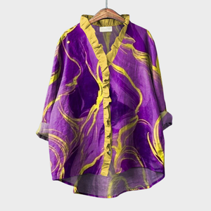 Blusa Nadia · Lino ligero de aire mediterráneo