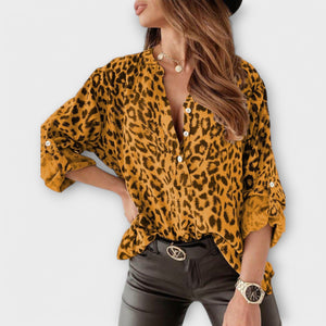 Blusa Erica · Moderna estampado de leopardo
