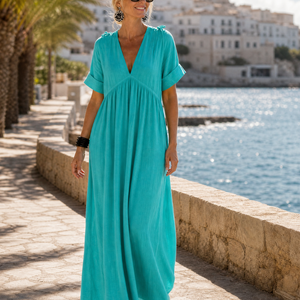 Vestido Damiana · Midi vaporoso de cuello en V