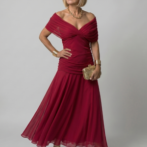 Vestido Lorena · Maxi floral con hombros descubiertos